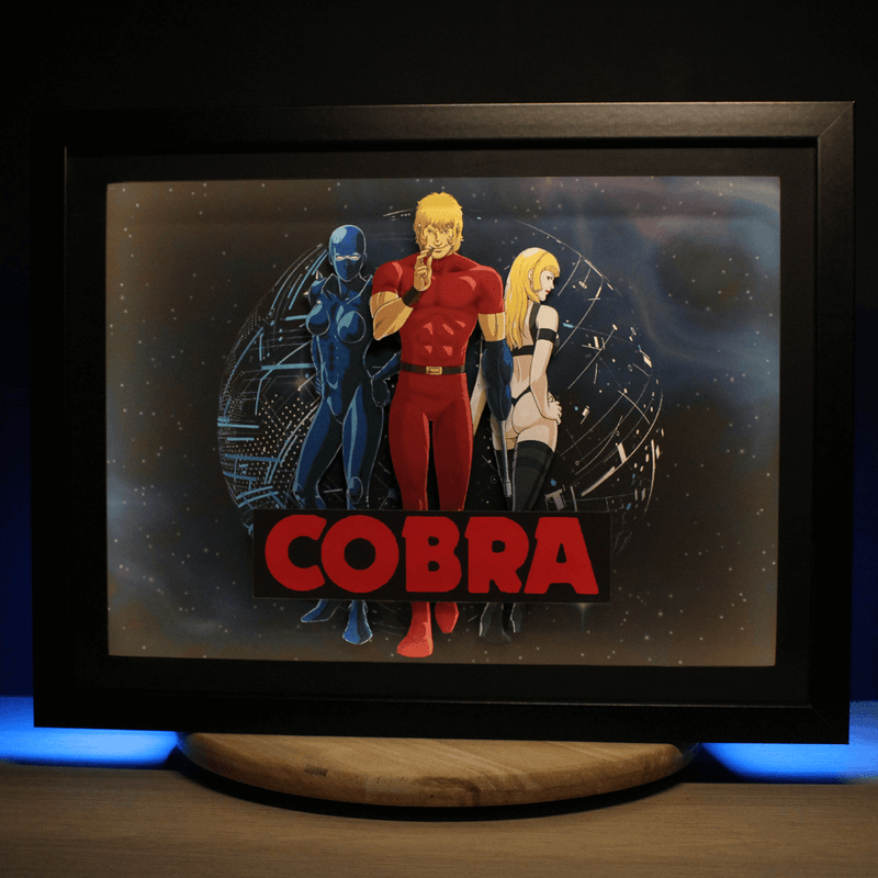 Dioramax - Cadre lumineux LED Cobra | Déco Gaming-room | Tableau lumineux | Affiche jeux vidéo | Idée cadeau gamer | Retro-gaming