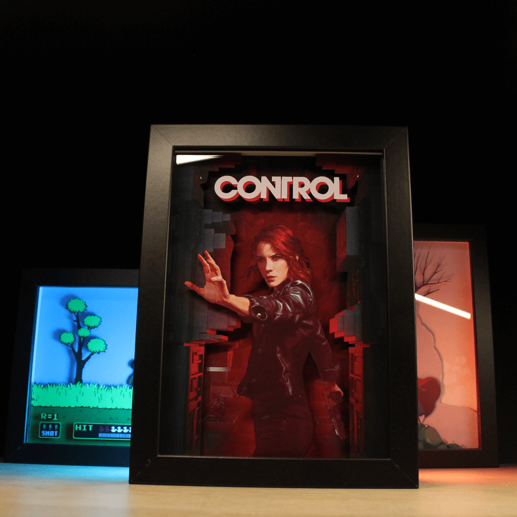 Dioramax - Cadre lumineux LED Control | Déco Gaming-room | Tableau lumineux | Affiche jeux vidéo | Idée cadeau gamer | Retro-gaming