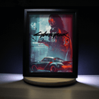 Dioramax - Cadre lumineux LED Cyberpunk | Déco Gaming-room | Tableau lumineux | Affiche jeux vidéo | Idée cadeau gamer | Retro-gaming