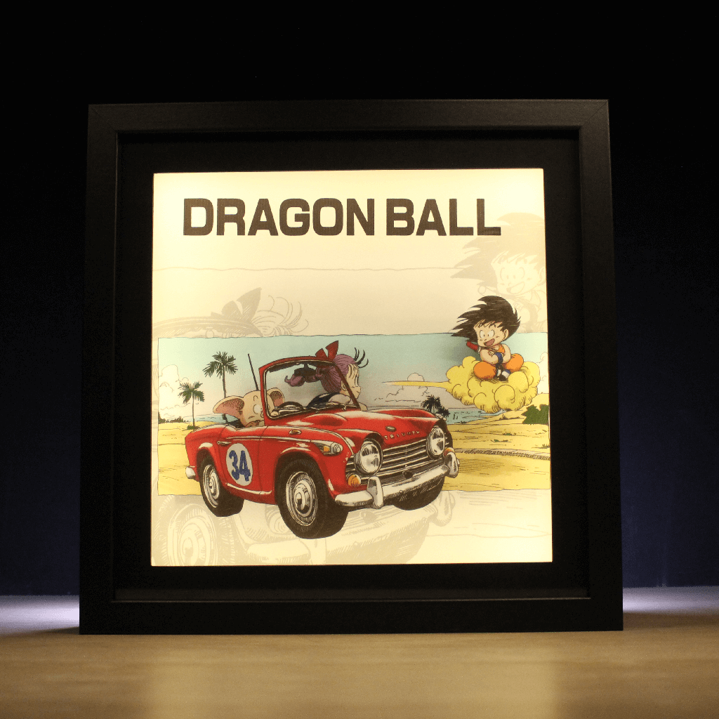 Dioramax - Cadre lumineux LED Dragon ball | Déco Gaming-room | Tableau lumineux | Affiche jeux vidéo | Idée cadeau gamer | Retro-gaming