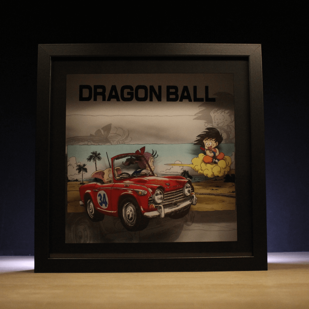Dioramax - Cadre lumineux LED Dragon ball | Déco Gaming-room | Tableau lumineux | Affiche jeux vidéo | Idée cadeau gamer | Retro-gaming