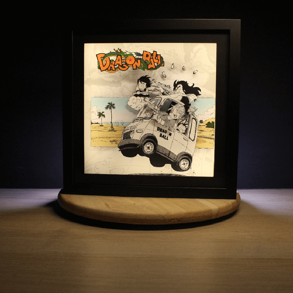 Dioramax - Cadre lumineux LED Dragon Bzll | Déco Gaming-room | Tableau lumineux | Affiche jeux vidéo | Idée cadeau gamer | Retro-gaming