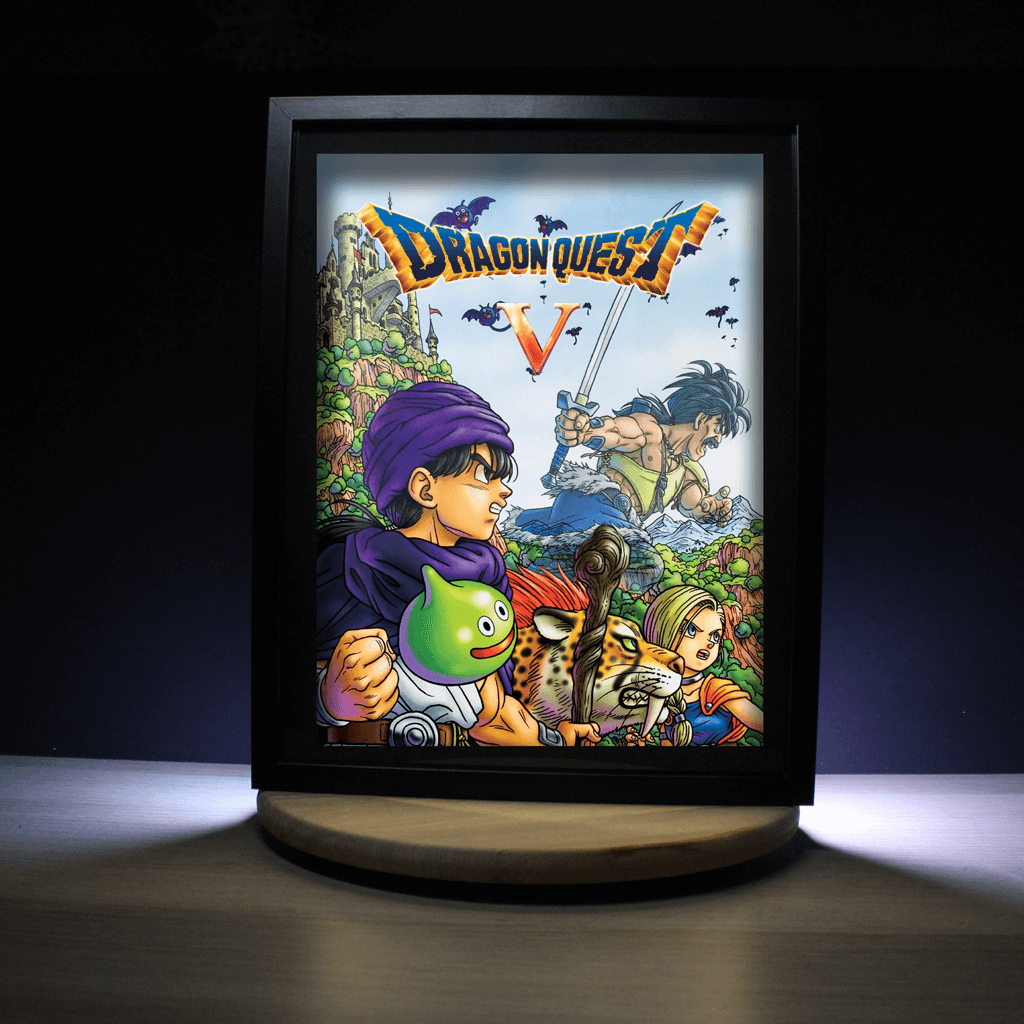 Dioramax - Cadre lumineux LED Dragon Quest 5 | Déco Gaming-room | Tableau lumineux | Affiche jeux vidéo | Idée cadeau gamer | Retro-gaming