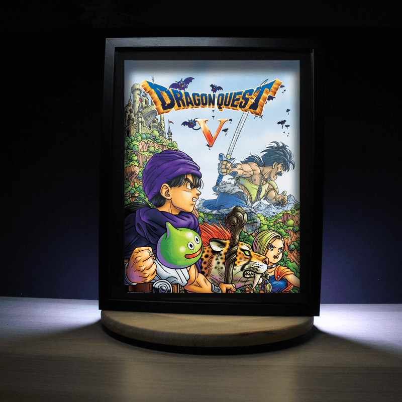 Dioramax - Cadre lumineux LED Dragon Quest 5 | Déco Gaming-room | Tableau lumineux | Affiche jeux vidéo | Idée cadeau gamer | Retro-gaming