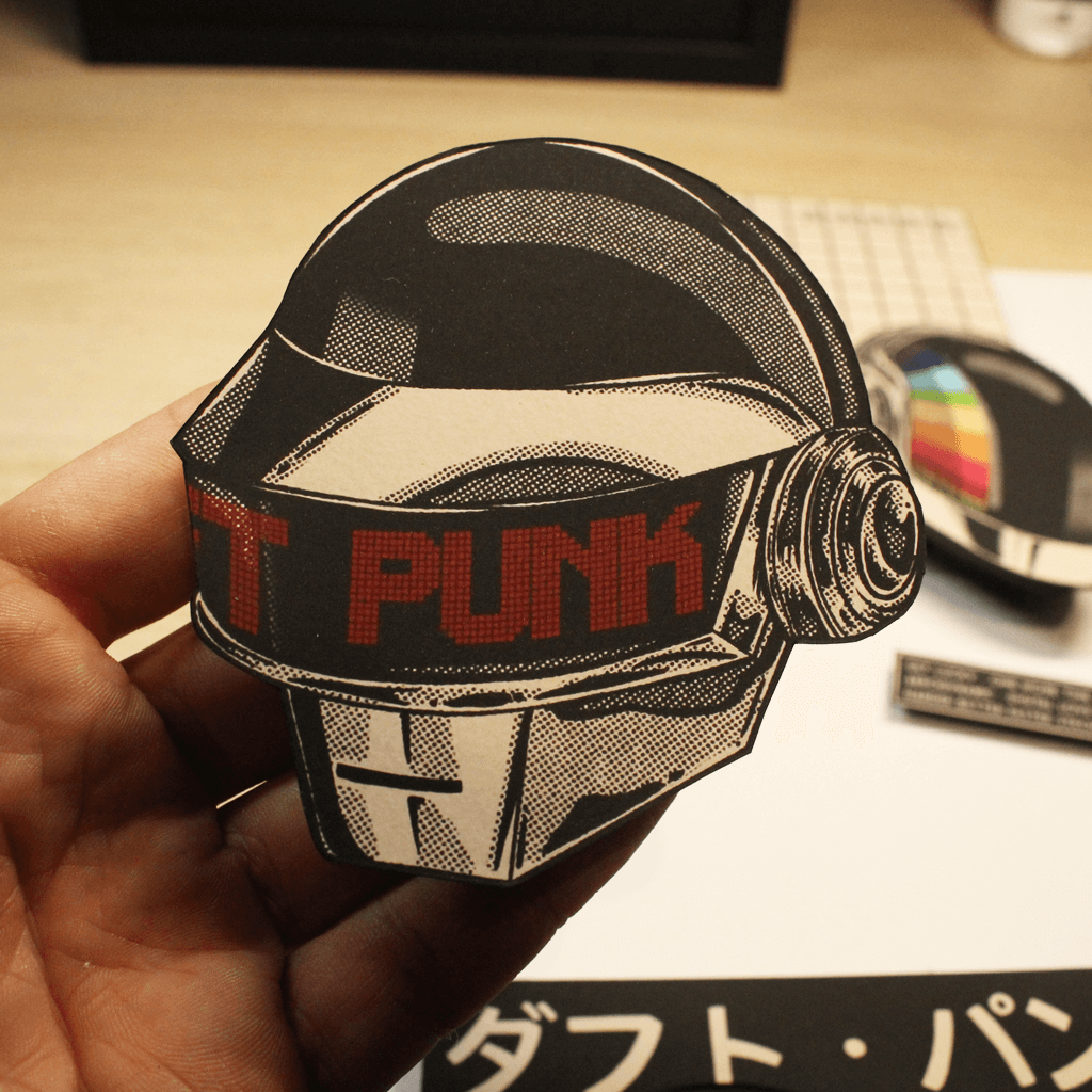 Dioramax - Cadre lumineux LED Daft Punk | Déco Gaming-room | Tableau lumineux | Affiche jeux vidéo | Idée cadeau gamer | Retro-gaming}