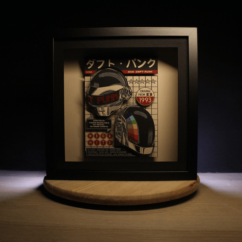 Dioramax - Cadre lumineux LED Daft Punk | Déco Gaming-room | Tableau lumineux | Affiche jeux vidéo | Idée cadeau gamer | Retro-gaming