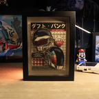 Dioramax - Cadre lumineux LED Daft Punk | Déco Gaming-room | Tableau lumineux | Affiche jeux vidéo | Idée cadeau gamer | Retro-gaming