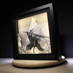 Diorama Dark Souls, déco gaming room, cadre lumineux