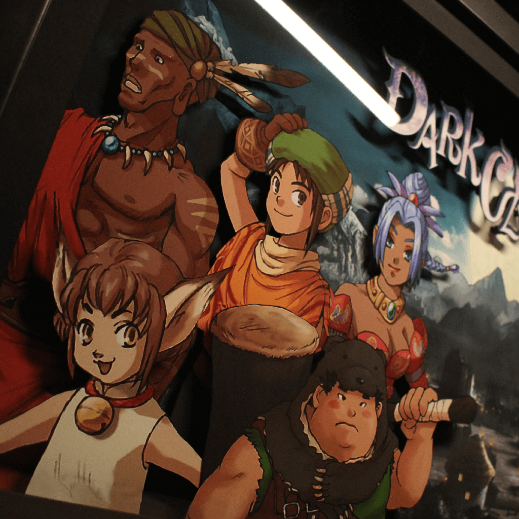 Dioramax - Cadre lumineux LED Dark Cloud | Déco Gaming-room | Tableau lumineux | Affiche jeux vidéo | Idée cadeau gamer | Retro-gaming