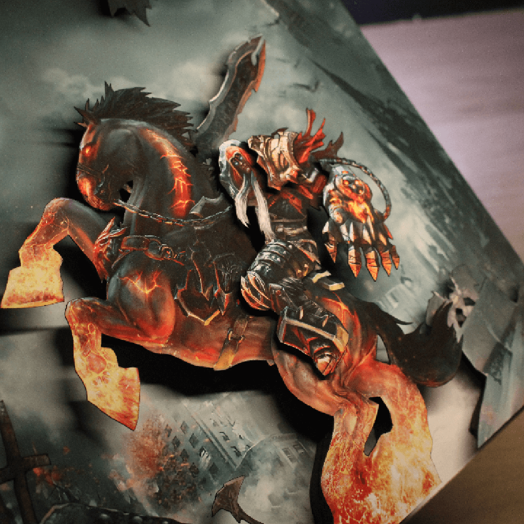 Dioramax - Cadre lumineux LED Dark Siders | Déco Gaming-room | Tableau lumineux | Affiche jeux vidéo | Idée cadeau gamer | Retro-gaming