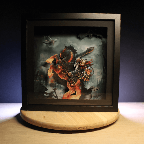 Dioramax - Cadre lumineux LED Dark Siders | Déco Gaming-room | Tableau lumineux | Affiche jeux vidéo | Idée cadeau gamer | Retro-gaming