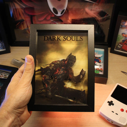 Dioramax - Cadre lumineux LED Dark Souls 3 | Déco Gaming-room | Tableau lumineux | Affiche jeux vidéo | Idée cadeau gamer | Retro-gaming
