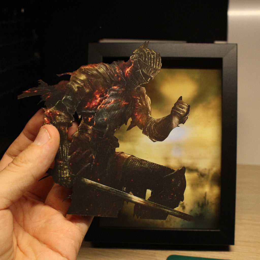 Dioramax - Cadre lumineux LED Dark Souls 3 | Déco Gaming-room | Tableau lumineux | Affiche jeux vidéo | Idée cadeau gamer | Retro-gaming