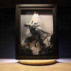 Dioramax - Cadre lumineux LED Dark Souls | Déco Gaming-room | Tableau lumineux | Affiche jeux vidéo | Idée cadeau gamer | Retro-gaming