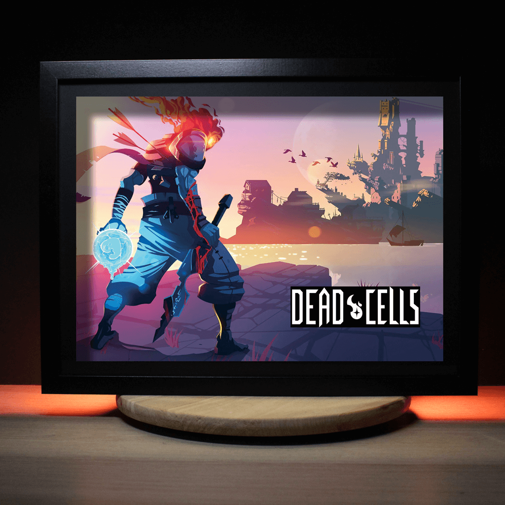 Dioramax - Cadre lumineux LED Dead cells | Déco Gaming-room | Tableau lumineux | Affiche jeux vidéo | Idée cadeau gamer | Retro-gaming