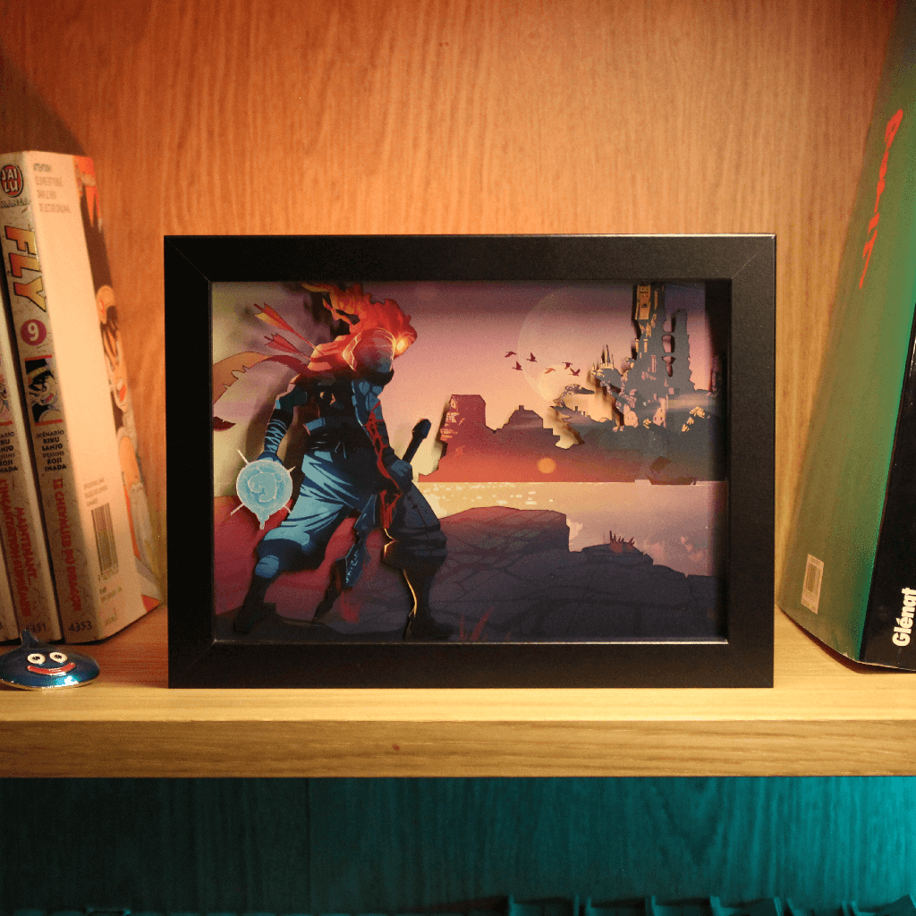 Dioramax - Cadre lumineux LED Dead cells | Déco Gaming-room | Tableau lumineux | Affiche jeux vidéo | Idée cadeau gamer | Retro-gaming