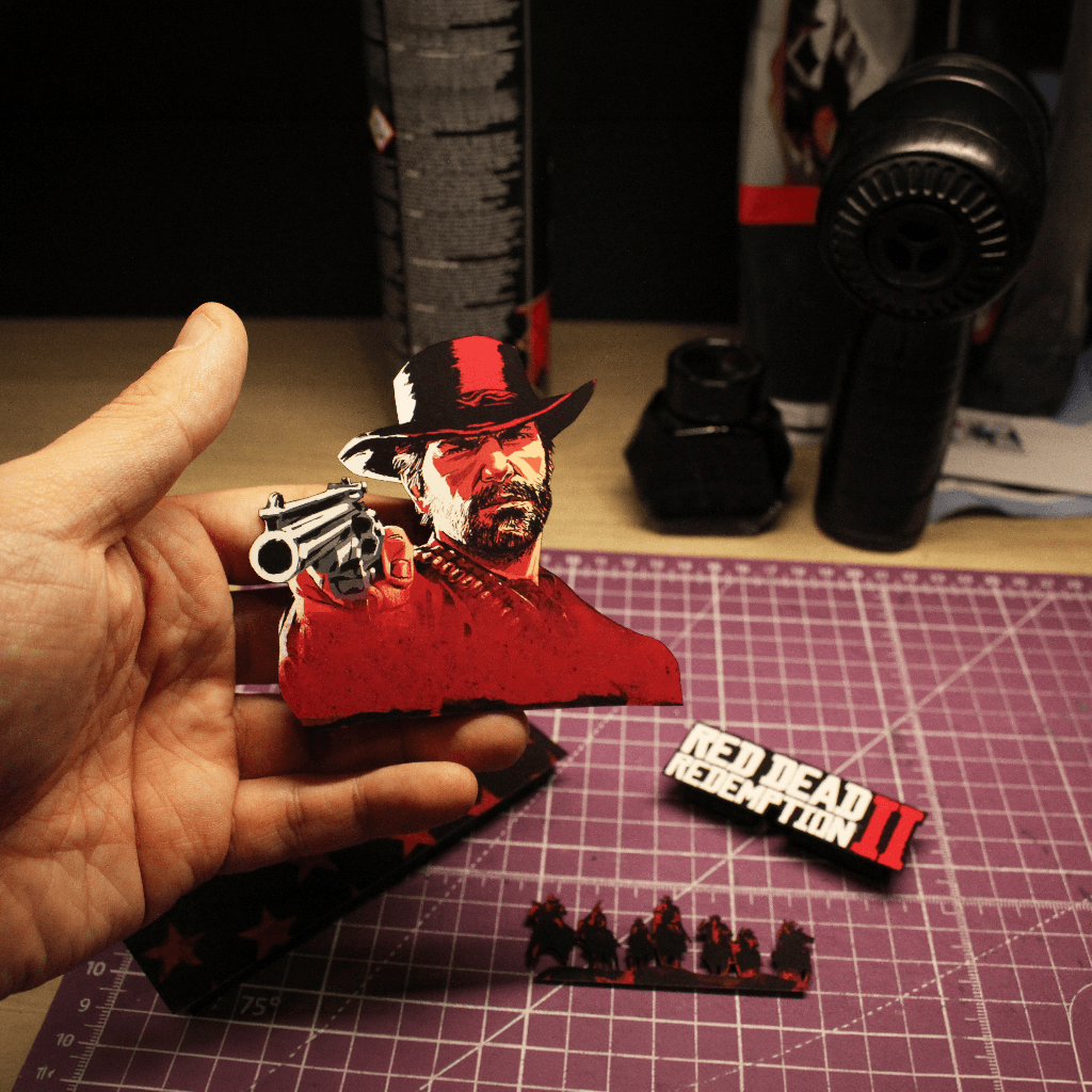 Dioramax - Cadre lumineux LED Red Dead Redemption 2 | Déco Gaming-room | Tableau lumineux | Affiche jeux vidéo | Idée cadeau gamer | Retro-gaming