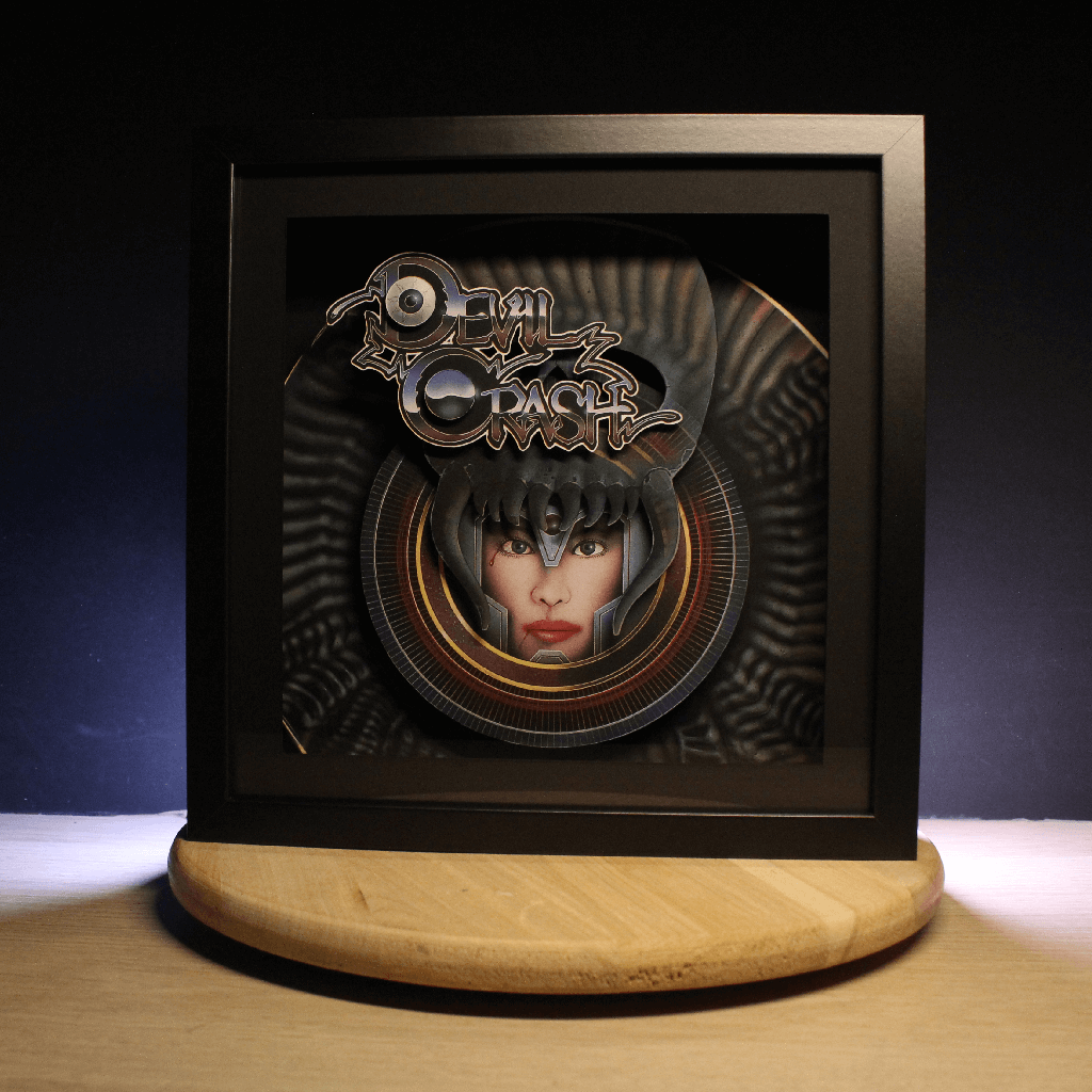 Dioramax - Cadre lumineux LED Devil Crash| Déco Gaming-room | Tableau lumineux | Affiche jeux vidéo | Idée cadeau gamer | Retro-gaming