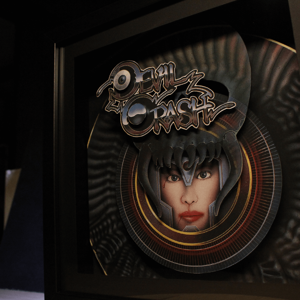 Dioramax - Cadre lumineux LED Devil Crash| Déco Gaming-room | Tableau lumineux | Affiche jeux vidéo | Idée cadeau gamer | Retro-gaming