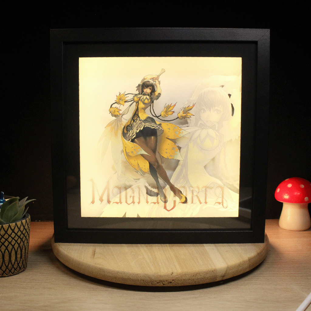 Dioramax - Cadre lumineux LED Magna Carta | Déco Gaming-room | Tableau lumineux | Affiche jeux vidéo | Idée cadeau gamer | Retro-gaming