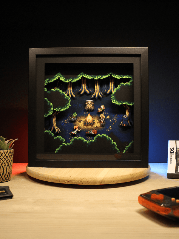 Dioramax - Cadre lumineux LED Chrono Trigger | Déco Gaming-room | Tableau lumineux | Affiche jeux vidéo | Idée cadeau gamer | Retro-gaming