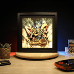 Dioramax - Cadre lumineux LED Golden Sun | Déco Gaming-room | Tableau lumineux | Affiche jeux vidéo | Idée cadeau gamer | Retro-gaming