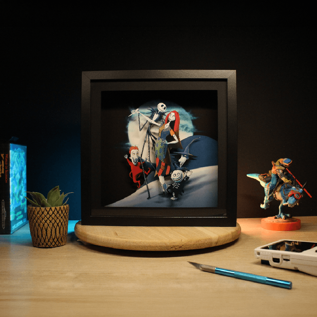 Dioramax - Cadre lumineux LED Mr jack | Déco Gaming-room | Tableau lumineux | Affiche jeux vidéo | Idée cadeau gamer | Retro-gaming