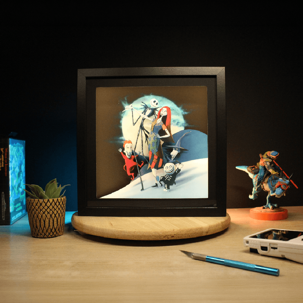 Dioramax - Cadre lumineux LED Mr jack | Déco Gaming-room | Tableau lumineux | Affiche jeux vidéo | Idée cadeau gamer | Retro-gaming