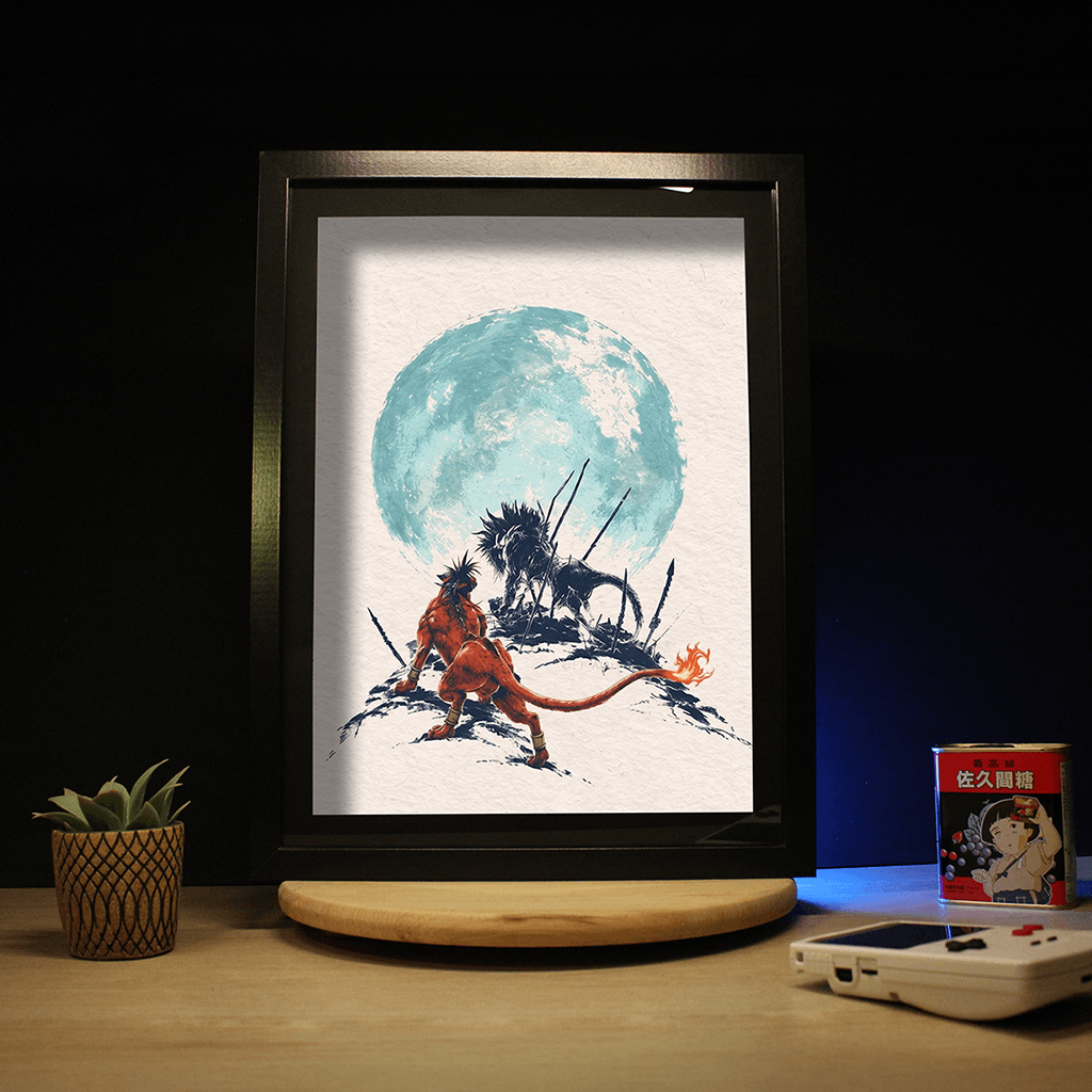 Diorama Final Fantasy VII – Red XIII sous la Lune
