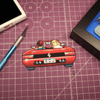 Dioramax - Cadre lumineux LED Out Run Déco Gaming-room | Tableau Out Run| Affiche jeux vidéo | Idée cadeau gamer | Retro-gaming