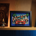 Dioramax - Cadre lumineux LED Out Run Déco Gaming-room | Tableau Out Run| Affiche jeux vidéo | Idée cadeau gamer | Retro-gaming