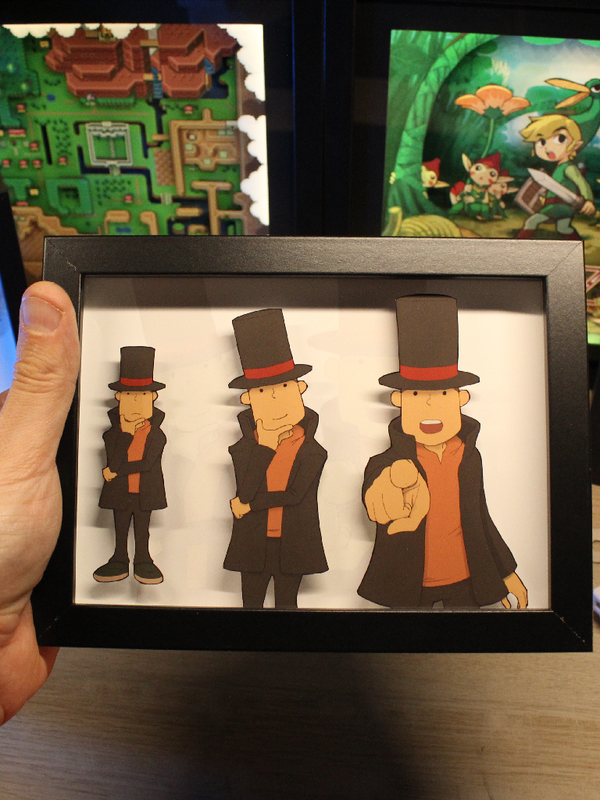 Dioramax - Cadre lumineux LED Layton | Déco Gaming-room | Tableau lumineux | Affiche jeux vidéo | Idée cadeau gamer | Retro-gaming
