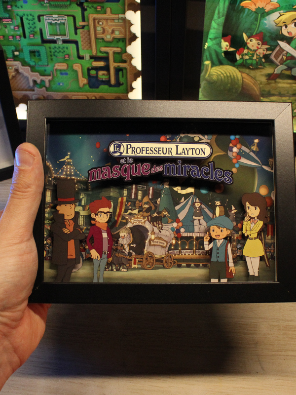 Dioramax - Cadre lumineux LED Layton | Déco Gaming-room | Tableau lumineux | Affiche jeux vidéo | Idée cadeau gamer | Retro-gaming