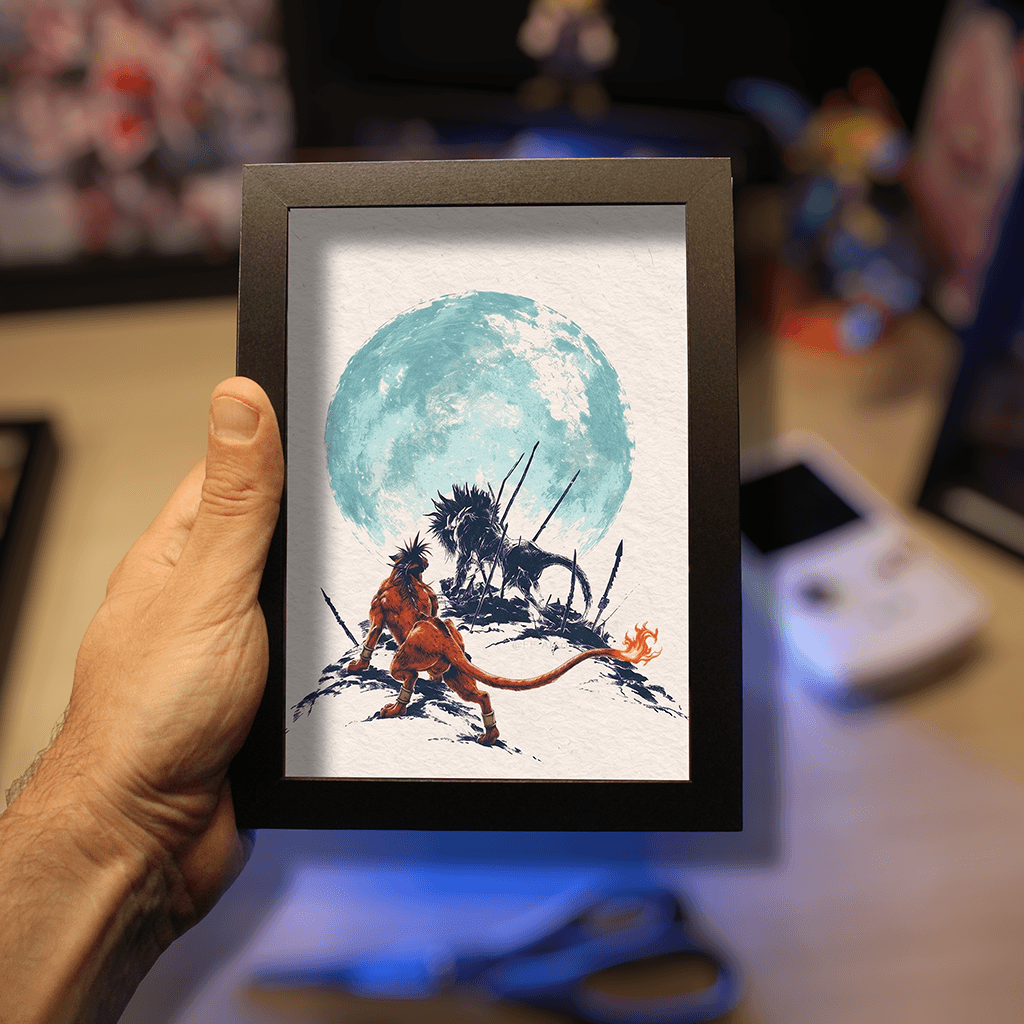 Diorama Final Fantasy VII – Red XIII sous la Lune