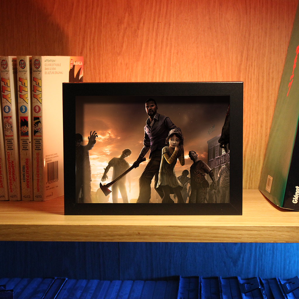 Diorama The Walking Dead – Lee & Clementine Lumineux