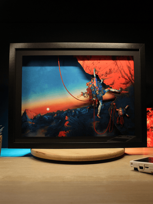 Dioramax - Cadre lumineux LED Cairn Déco Gaming-room | Tableau Cairn| Affiche jeux vidéo | Idée cadeau gamer | Retro-gaming