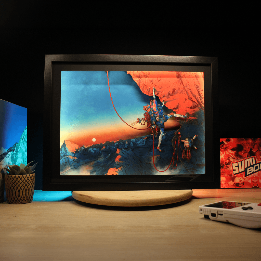 Dioramax - Cadre lumineux LED Cairn Déco Gaming-room | Tableau Cairn| Affiche jeux vidéo | Idée cadeau gamer | Retro-gaming