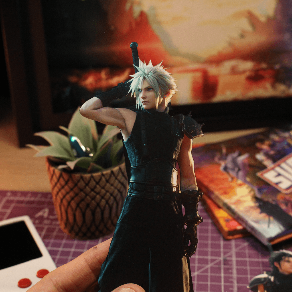 Dioramax - Cadre lumineux ff7 rebirthCap| Déco Gamingroom | Tableau Lumineux Affiche jeux vidéo | Idée cadeau 