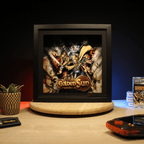 Dioramax - Cadre lumineux LED Golden Sun | Déco Gaming-room | Tableau lumineux | Affiche jeux vidéo | Idée cadeau gamer | Retro-gaming