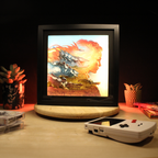 Dioramax - Cadre lumineux LED Horizon | Déco Gaming-room | Tableau lumineux | Affiche jeux vidéo | Idée cadeau gamer | Retro-gaming