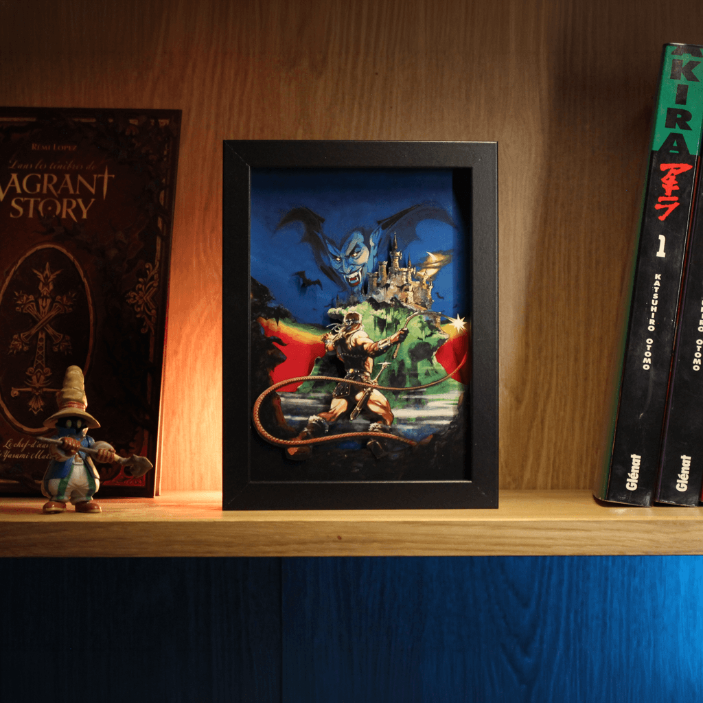 Dioramax - Cadre lumineux LED Castlevania | Déco Gaming-room | Tableau lumineux | Affiche jeux vidéo | Idée cadeau gamer | Retro-gaming