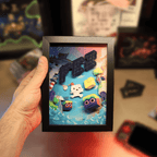 Dioramax - Cadre lumineux LED Fez | Déco Gaming-room | Tableau lumineux | Affiche jeux vidéo | Idée cadeau gamer | Retro-gaming