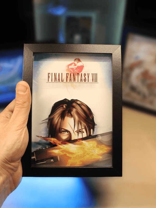 Dioramax - Cadre lumineux LED FF8 Déco Gaming-room | Tableau FF8| Affiche jeux vidéo | Idée cadeau gamer | Retro-gaming