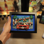 Dioramax - Cadre lumineux LED Out Run Déco Gaming-room | Tableau Out Run| Affiche jeux vidéo | Idée cadeau gamer | Retro-gaming
