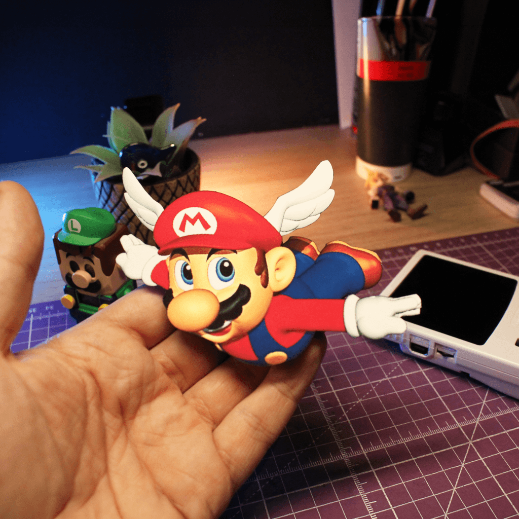 Dioramax - Cadre lumineux LED Siper Mario 64 | Déco Gaming-room | Tableau lumineux | Affiche jeux vidéo | Idée cadeau gamer | Retro-gaming