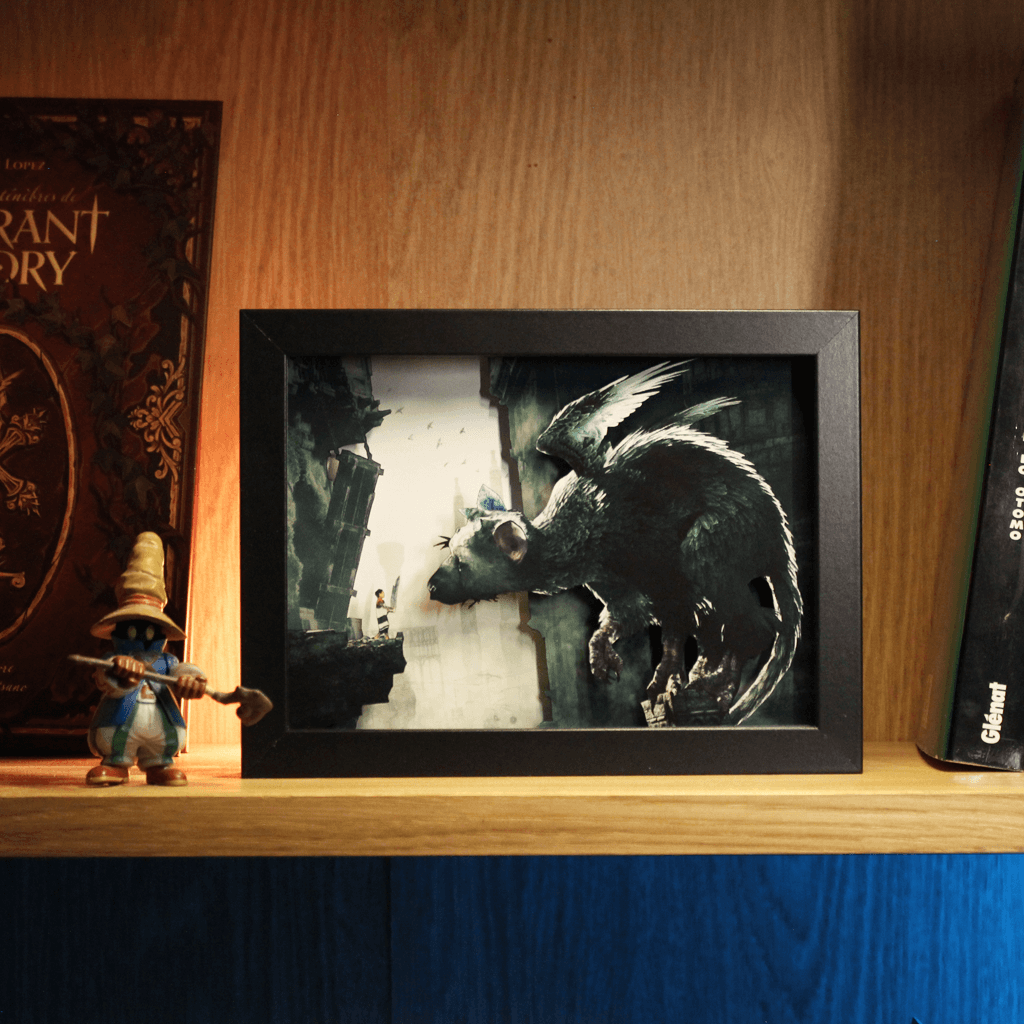 Dioramax - Cadre lumineux LED The last Guardian | Déco Gaming-room | Tableau lumineux | Affiche jeux vidéo | Idée cadeau gamer | Retro-gaming