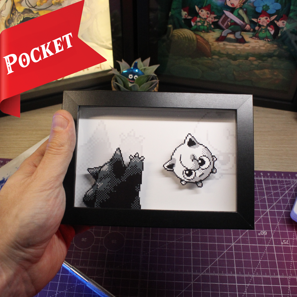 Dioramax - Cadre lumineux LED Pokemon 
| Déco Gaming-room | Tableau lumineux | Affiche jeux vidéo | Idée cadeau gamer | Retro-gaming