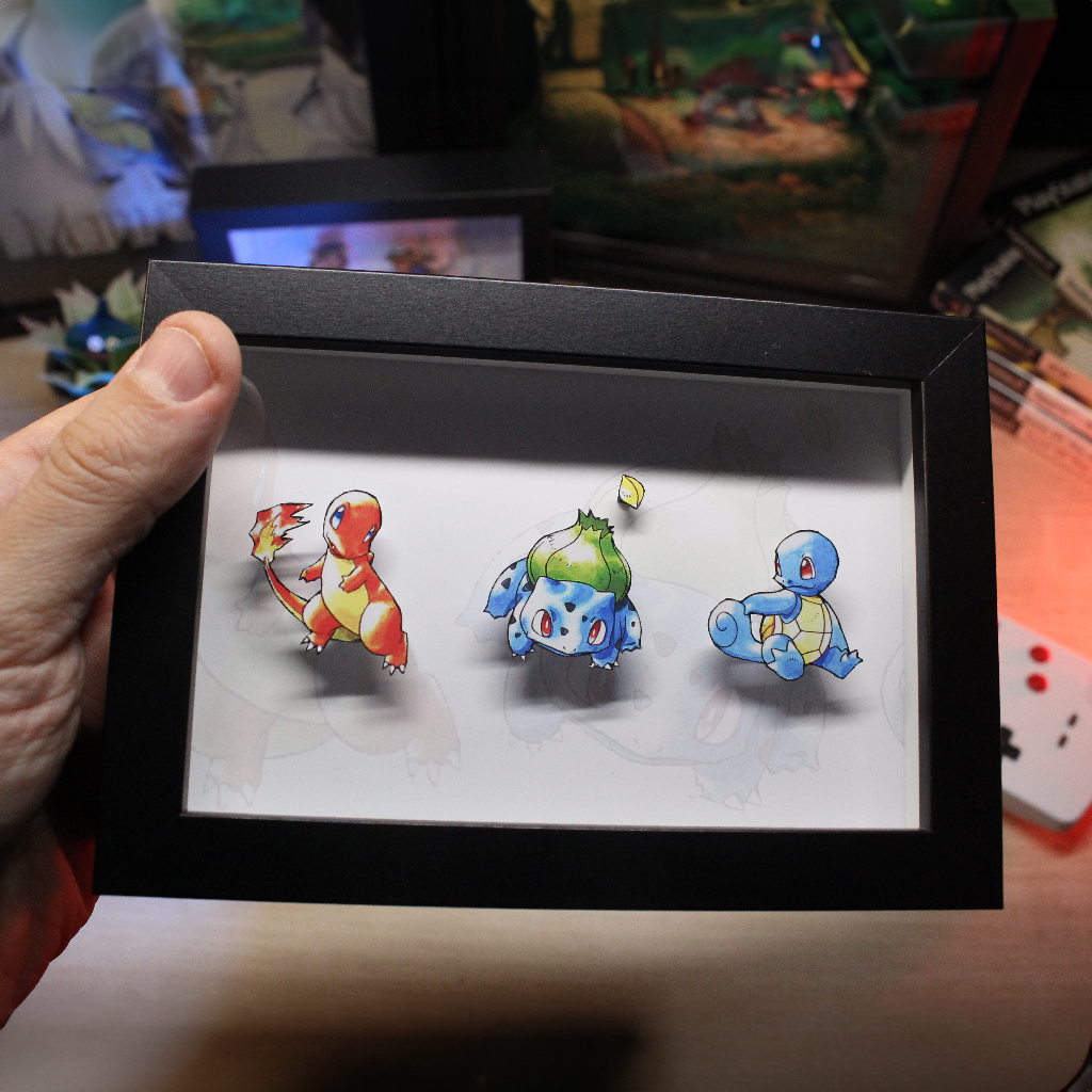 Dioramax - Cadre lumineux LED Pokemon | Déco Gaming-room | Tableau lumineux | Affiche jeux vidéo | Idée cadeau gamer | Retro-gaming