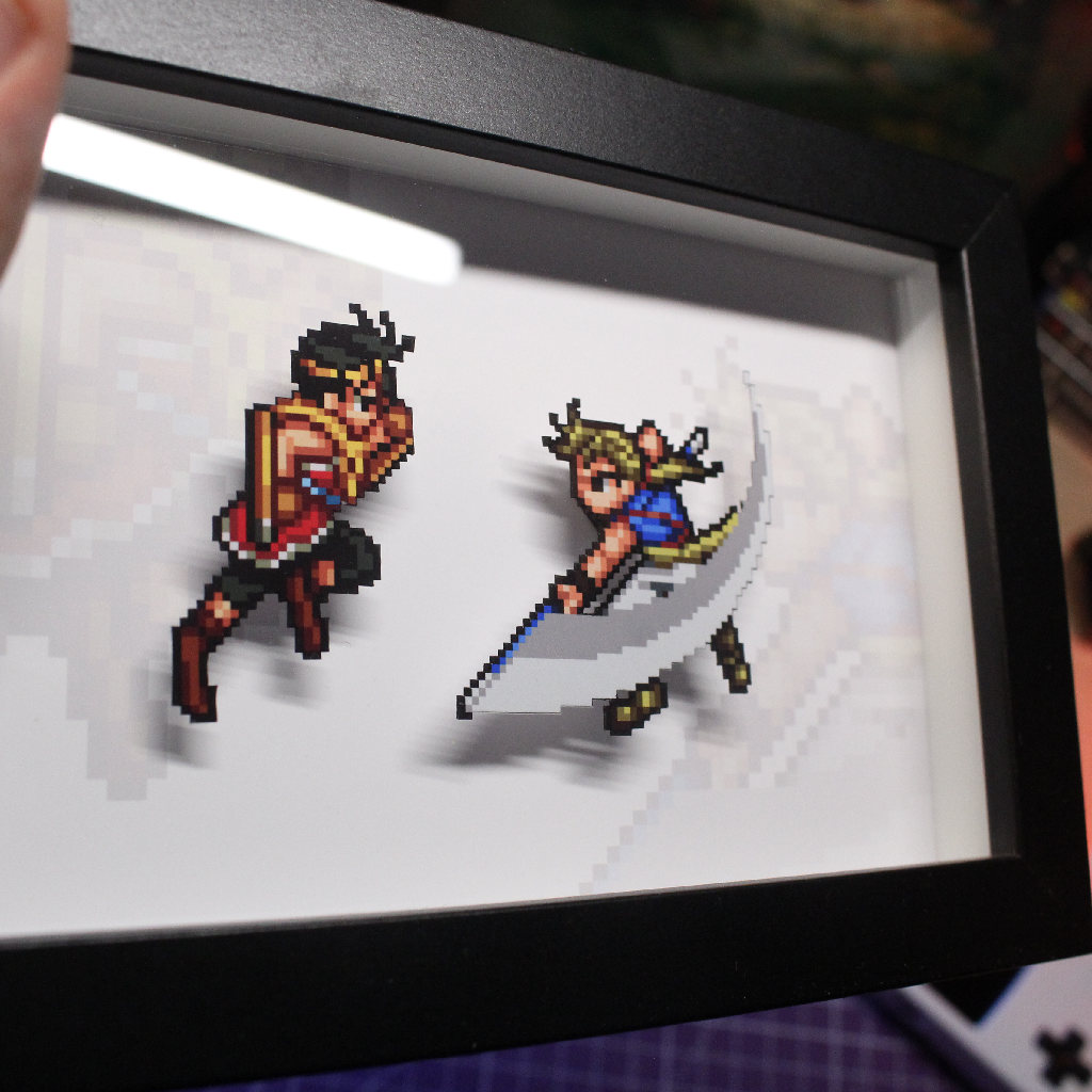 Dioramax - Cadre lumineux LED Suikoden 2| Déco Gaming-room | Tableau lumineux | Affiche jeux vidéo | Idée cadeau gamer | Retro-gaming