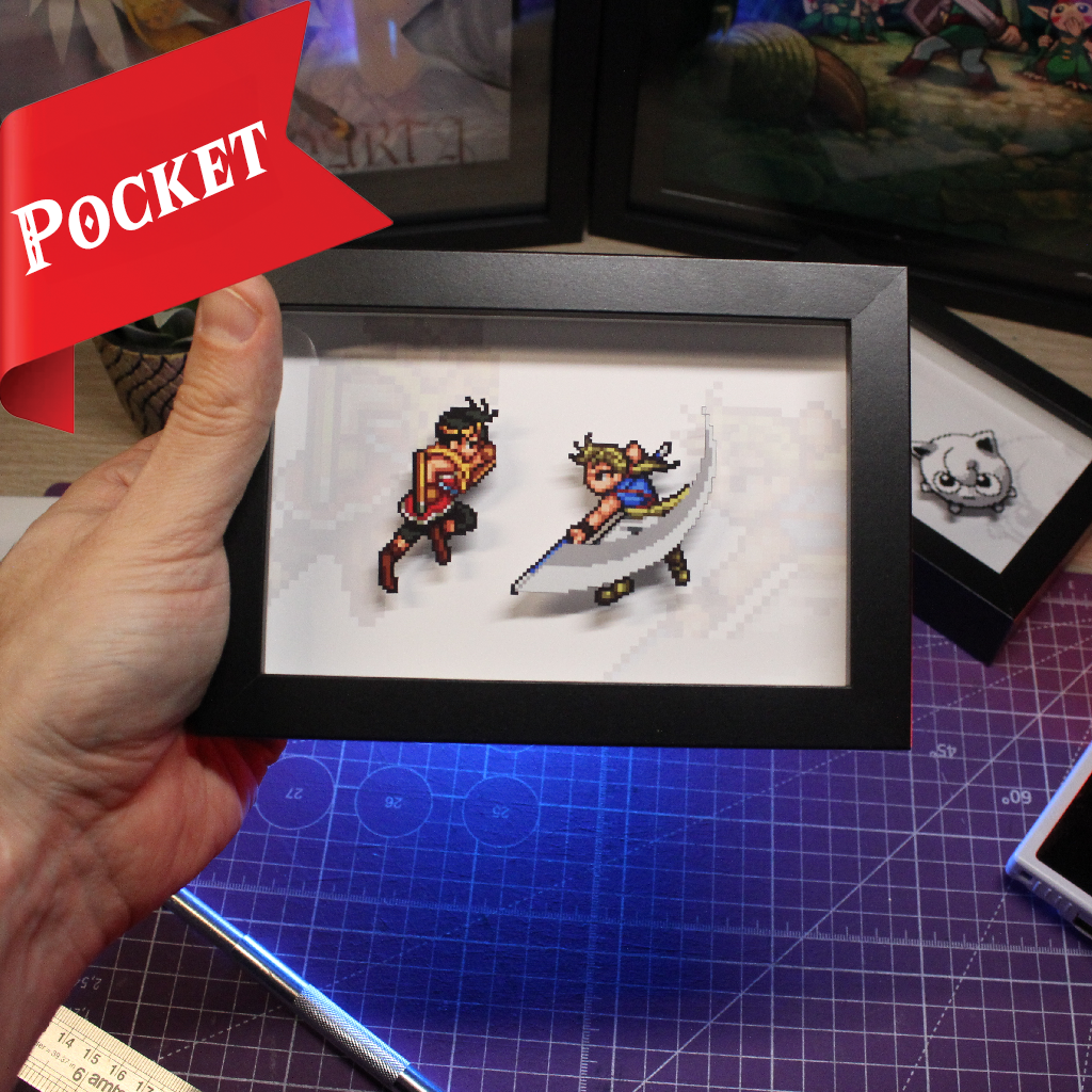 Dioramax - Cadre lumineux LED Suikoden 2| Déco Gaming-room | Tableau lumineux | Affiche jeux vidéo | Idée cadeau gamer | Retro-gaming